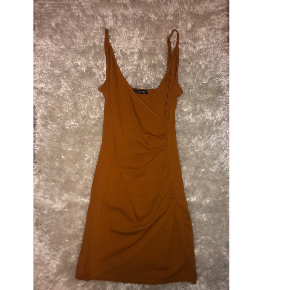 dark yellow midi dress